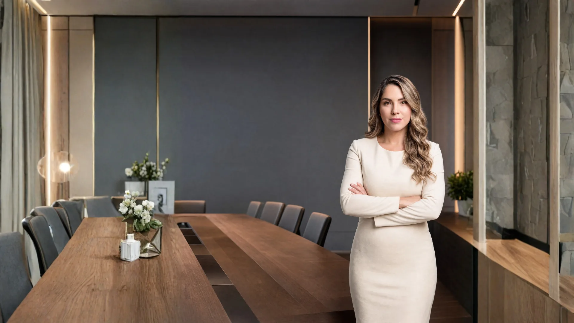 Lorena Intriago en una sala de juntas